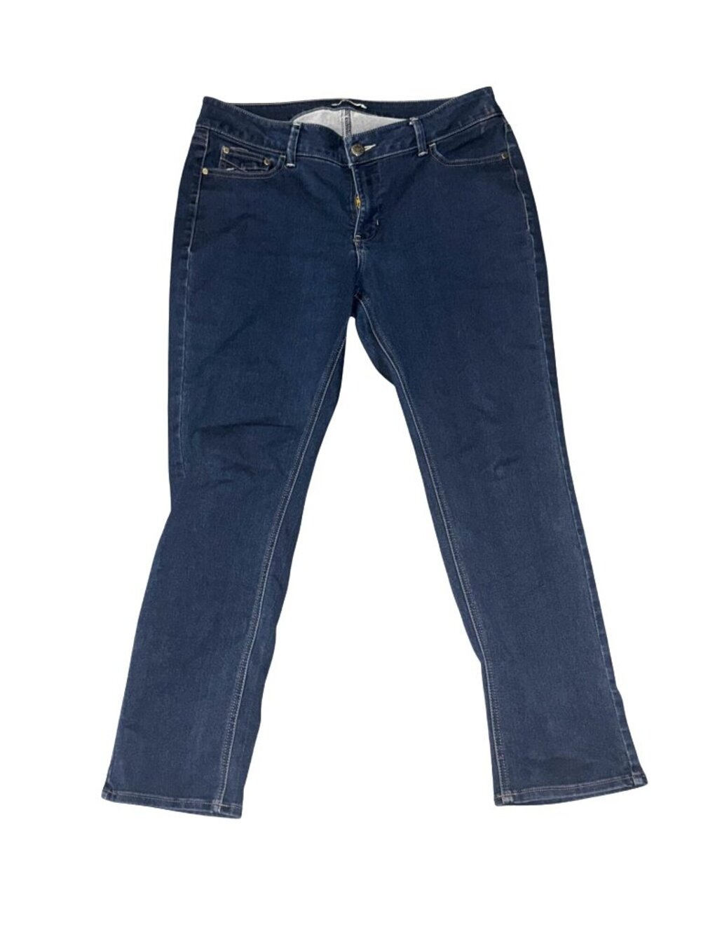 Riders By Lee Mid Rise Skinny Jeans 18M Dark Blue Denim Cotton Blend Womens Pant